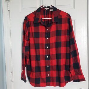 Levi's Flannel Shirt Buffalo Plaid Size XL Viscose Flip Cuff Cabincore Grunge